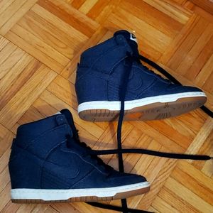 Nike Dunk Sky Hi Tops Hidden Wedge Denim 7.5